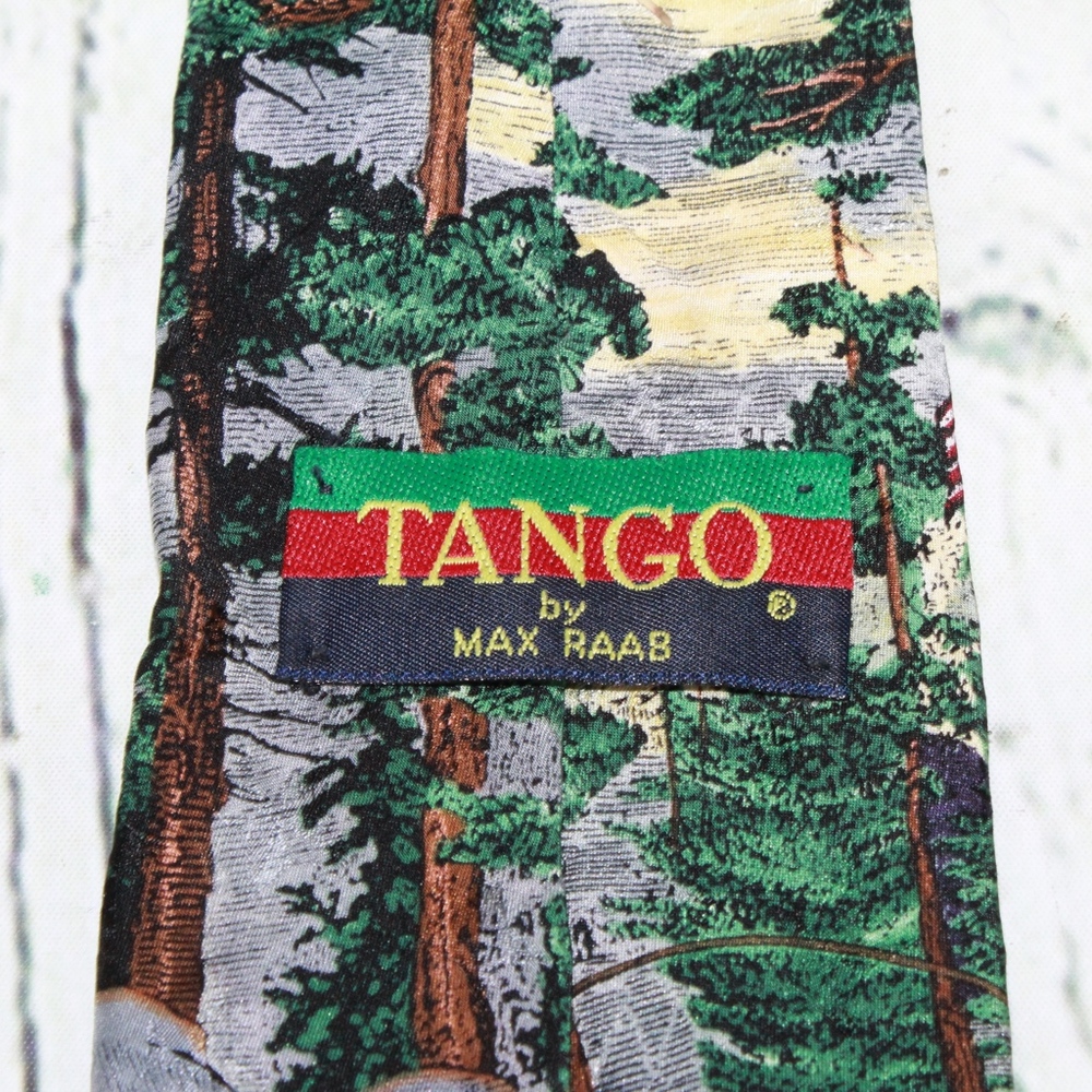 Vintage Tango By Max Raab Silk Fishing Neck Tie - Picture 8 of 8